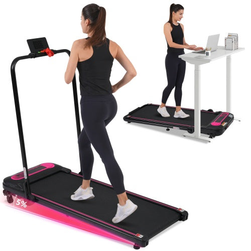 Folding Under Desk Walking Pad Treadmill 2.5HP with Incline