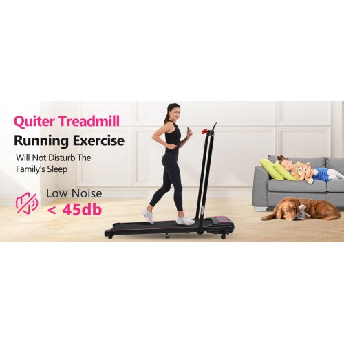 Folding Under Desk Walking Pad Treadmill 2.5HP with Incline