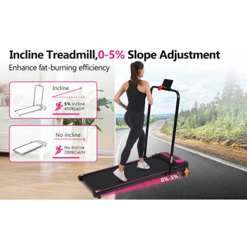 Folding Under Desk Walking Pad Treadmill 2.5HP with Incline